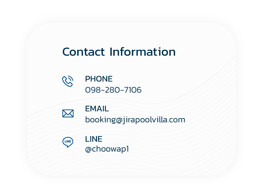 ติดต่อเรา Jira Pool Villa
